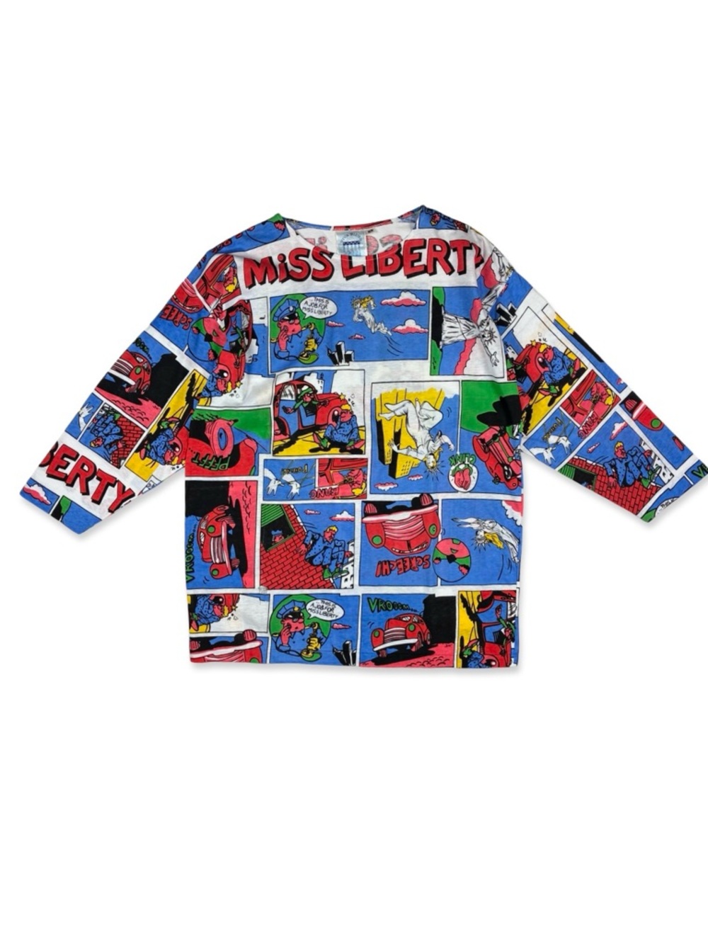 Viva Blues for Sweet Baby Jane Vintage 1980s Miss Liberty All Comic Strip Shirt